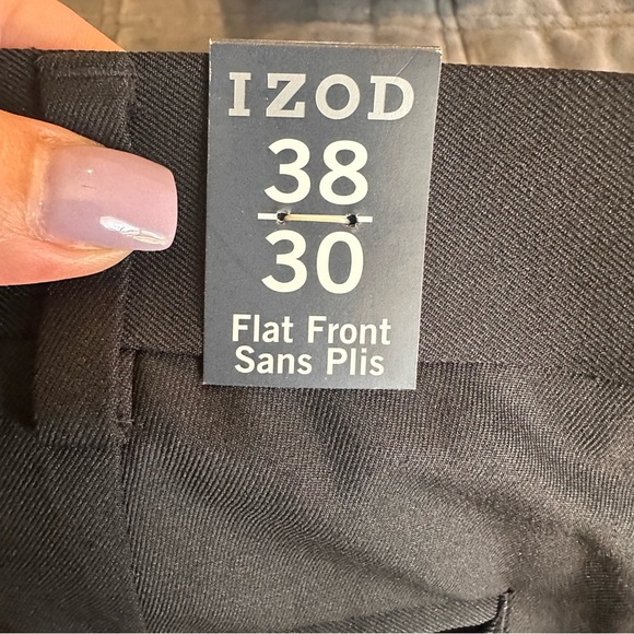 IZOD Dress Men's Black Pants 38x30 NWT - Picture 6 of 7